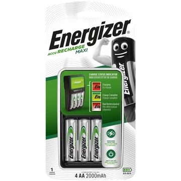 Akkutöltő Quattro Maxi + 4 db AA ceruza 2000mAh, Energizer Akkutöltő Quattro Maxi + 4 db AA ceruza 2000mAh, Energizer