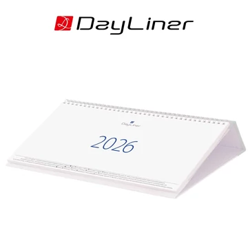 Asztali naptár Club 320 x 150 mm, fehér lapokkal fehér karton tartó Dayliner 2026. Asztali naptár Club 320 x 150 mm, fehér lapokkal fehér karton tartó Dayliner 2026.