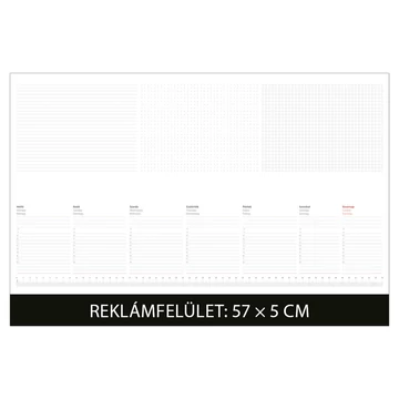 Asztali naptár könyöklő 570 x 380 mm, fehér lapokkal fekete Dayliner 2026. Asztali naptár könyöklő 570 x 380 mm, fehér lapokkal fekete Dayliner 2026.