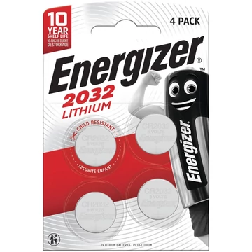 Elem gombelem CR2032 lítium 4 db/csomag, Energizer Elem gombelem CR2032 lítium 4 db/csomag, Energizer