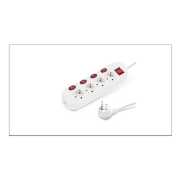 Elosztó négy csatlakozós 4+1 kapcsolós 1,5m kábellel asztali 16A max. Elosztó négy csatlakozós 4+1 kapcsolós 1,5m kábellel asztali 16A max.