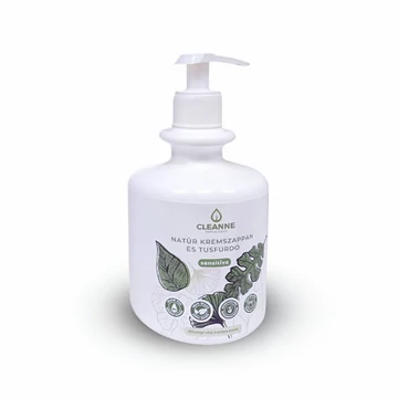 Folyékony krémszappan és tusfürdő 470 g Cleanne_Sensitive Natúr Folyékony krémszappan és tusfürdő 470 g Cleanne_Sensitive Natúr