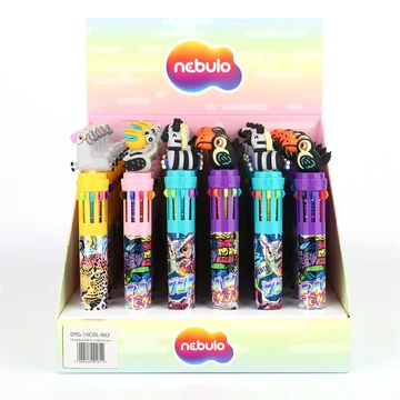 Golyóstoll 10színű, baby dino, 30 db/display Nebulo