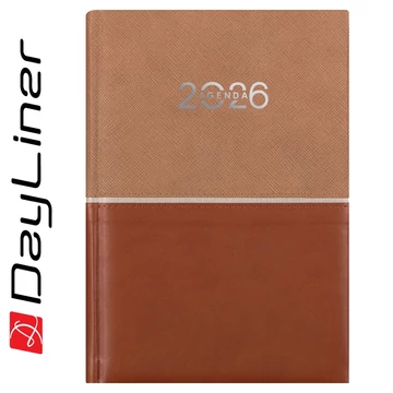 Határidőnapló Fifty A5 napi, fehér lapokkal barna Dayliner 2026. Határidőnapló Fifty A5 napi, fehér lapokkal barna Dayliner 2026.