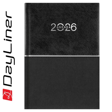 Határidőnapló Fifty A5 napi, fehér lapokkal fekete Dayliner 2026. Határidőnapló Fifty A5 napi, fehér lapokkal fekete Dayliner 2026.