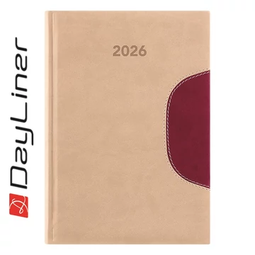 Határidőnapló Memphis A5 napi, fehér lapokkal bézs-padlizsán Dayliner 2026. Határidőnapló Memphis A5 napi, fehér lapokkal bézs-padlizsán Dayliner 2026.