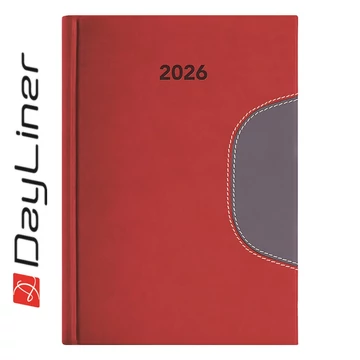 Határidőnapló Memphis A5 napi, fehér lapokkal piros-szürke Dayliner 2026. Határidőnapló Memphis A5 napi, fehér lapokkal piros-szürke Dayliner 2026.