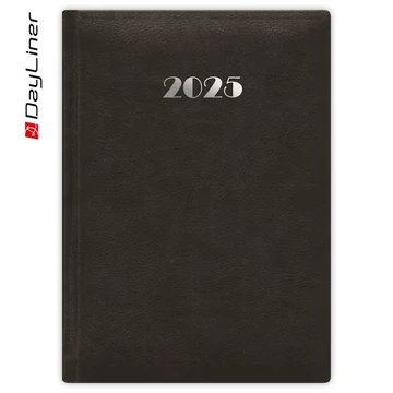 Határidőnapló Pellana A5 napi, fehér lapokkal fekete Dayliner 2026.
