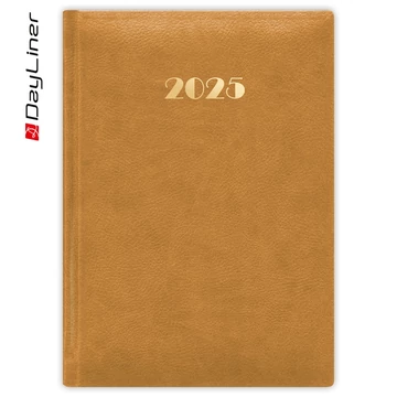 Határidőnapló Pellana A5 napi, fehér lapokkal okker Dayliner 2026.