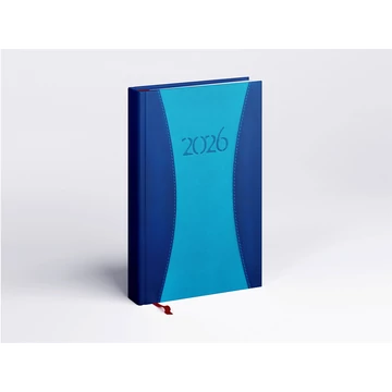 Határidőnapló Prémium A A/5, napi krémszínű lapokkal kék Realsystem 2026.