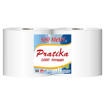 Ipari törlő 2 rétegű tekercses átmérő: 29 cm 1000 lap/tek 2 tekercs/karton Paperdi Pratika 1000_BI8S1000