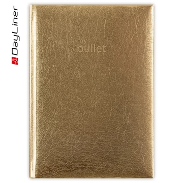 Keménytáblás notesz pontozott vonalozással Mirror A5 Bullet, fehér lapokkal arany Dayliner 2026. Keménytáblás notesz pontozott vonalozással Mirror A5 Bullet, fehér lapokkal arany Dayliner 2026.