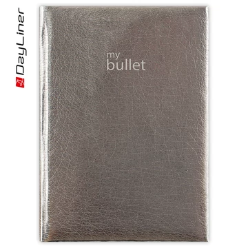 Keménytáblás notesz pontozott vonalozással Mirror A5 Bullet, fehér lapokkal ezüst Dayliner 2026. Keménytáblás notesz pontozott vonalozással Mirror A5 Bullet, fehér lapokkal ezüst Dayliner 2026.