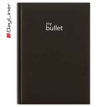 Keménytáblás notesz pontozott vonalozással Pannon A5 Bullet, fehér lapokkal fekete Dayliner 2026. Keménytáblás notesz pontozott vonalozással Pannon A5 Bullet, fehér lapokkal fekete Dayliner 2026.