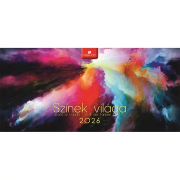 Képes asztali naptár Színek világa 320 x 150 mm, fehér lapokkal álló karton tartóval Dayliner 2026. Képes asztali naptár Színek világa 320 x 150 mm, fehér lapokkal álló karton tartóval Dayliner 2026.