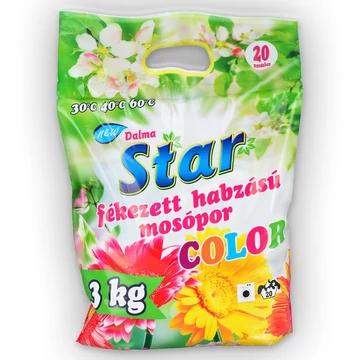Mosópor 3 kg (20 mosás) fehér és színes ruhákhoz Dalma Star Mosópor 3 kg (20 mosás) fehér és színes ruhákhoz Dalma Star