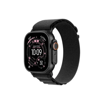 Okosóra Apple Watch Ultra 3 Cellular 49mm Black Titanium Case with Black Alpine Loop - Large Okosóra Apple Watch Ultra 3 Cellular 49mm Black Titanium Case with Black Alpine Loop - Large