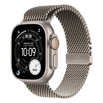 Okosóra Apple Watch Ultra 3 Cellular 49mm Natural Titanium Case with Natural Titanium Milanese Loop - Medium Okosóra Apple Watch Ultra 3 Cellular 49mm Natural Titanium Case with Natural Titanium Milanese Loop - Medium
