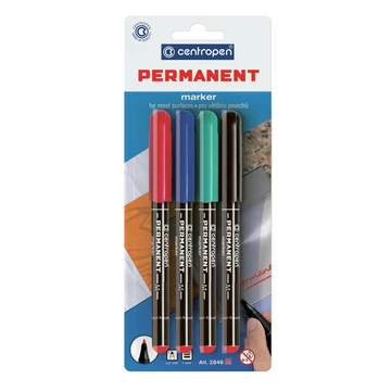 Alkoholos marker készlet, 1mm, M, Centropen 2846 bliszteres, 4 klf. szín Alkoholos marker készlet, 1mm, M, Centropen 2846 bliszteres, 4 klf. szín