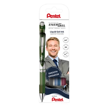 Rollertoll zselés 0.7mm, Pentel EnerGel BL77-4, írásszín fekete, sötétkék, burgundi, sötétzöld Rollertoll zselés 0.7mm, Pentel EnerGel BL77-4, írásszín fekete, sötétkék, burgundi, sötétzöld