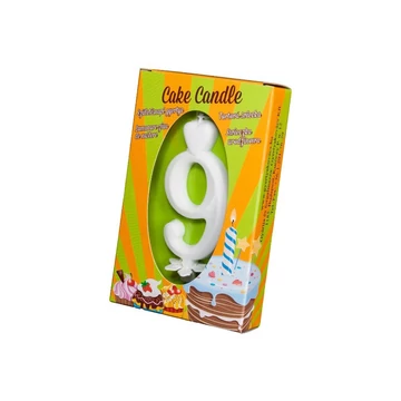 Számgyertya csomagolt 9 fehér