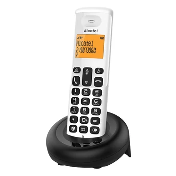 Telefonkészülék ALCATEL E160 (vezeték nélküli, kijelző, DECT) fehér Telefonkészülék ALCATEL E160 (vezeték nélküli, kijelző, DECT) fehér