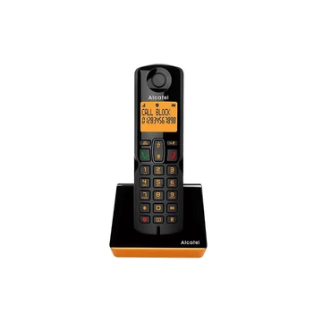 Telefonkészülék ALCATEL S280 (vezeték nélküli, nagy kijelző, DECT) fekete/narancssárga Telefonkészülék ALCATEL S280 (vezeték nélküli, nagy kijelző, DECT) fekete/narancssárga