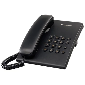 Telefonkészülék PANASONIC KX-TS500HGB (vezetékes) fekete Telefonkészülék PANASONIC KX-TS500HGB (vezetékes) fekete