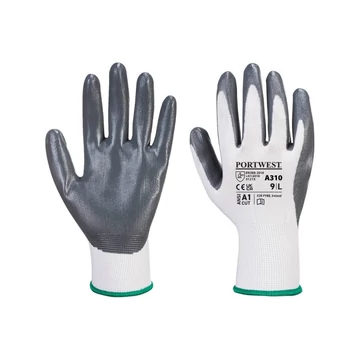 Védőkesztyű PU tenyérmártással nylon méret: XL szín: szürke-fehér A310 Portwest