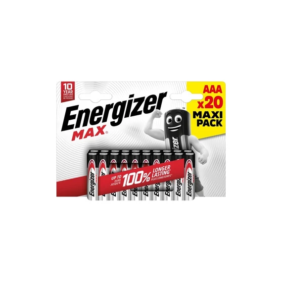 Elem AAA mikro LR03 Max 20 db/csomag, Energizer Elem AAA mikro LR03 Max 20 db/csomag, Energizer