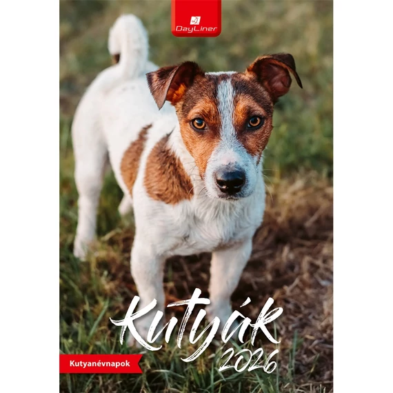 Falinaptár képes 230 x 330 mm, fehér lapokkal Kutyák Dayliner 2026. Falinaptár képes 230 x 330 mm, fehér lapokkal Kutyák Dayliner 2026.