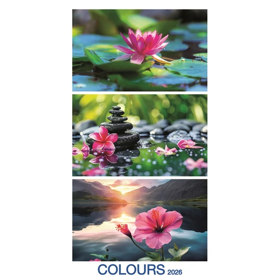 Falinaptár képes 330 × 600 mm, fehér lapokkal Colours Dayliner 2026. Falinaptár képes 330 × 600 mm, fehér lapokkal Colours Dayliner 2026.