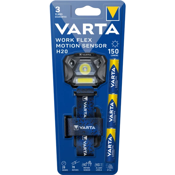 Fejlámpa H20 work flex motion sensor Varta