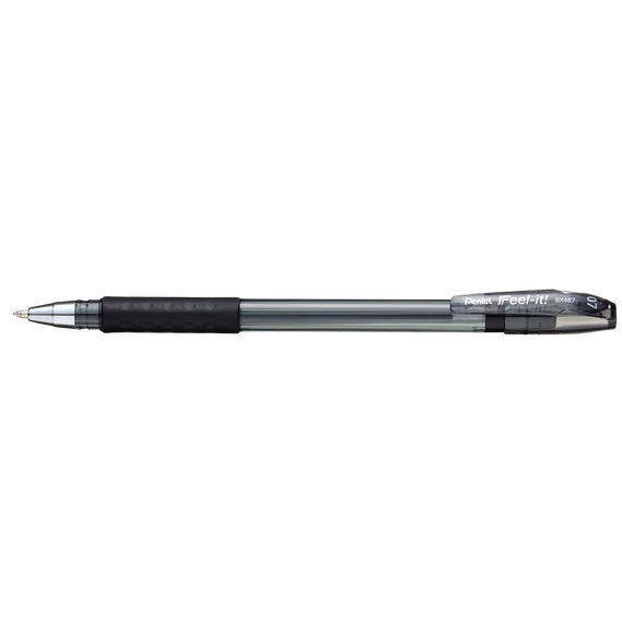 Golyóstoll kupakos 0,35mm, háromszög fogózóna Pentel Feel it BX487-A, írásszín fekete