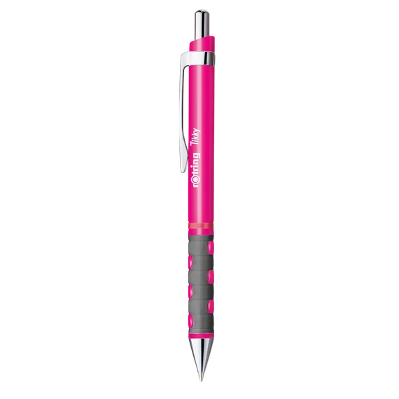 Golyóstoll neonpink test, Rotring Tikky III, írásszín kék