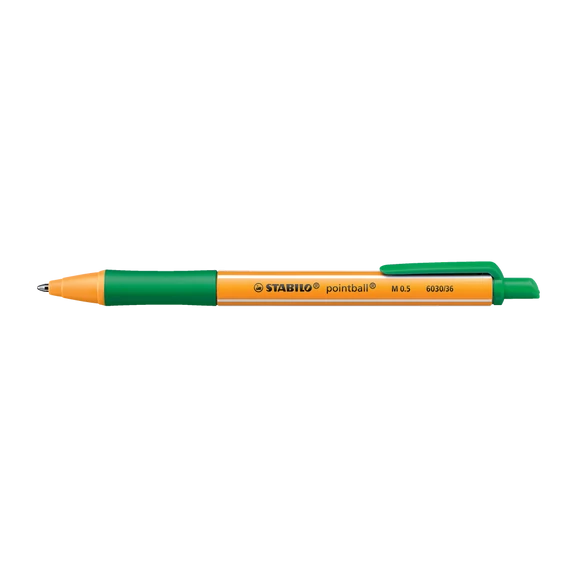 Golyóstoll nyomógombos 0,5mm, Stabilo pointball 6030/36, írásszín zöld