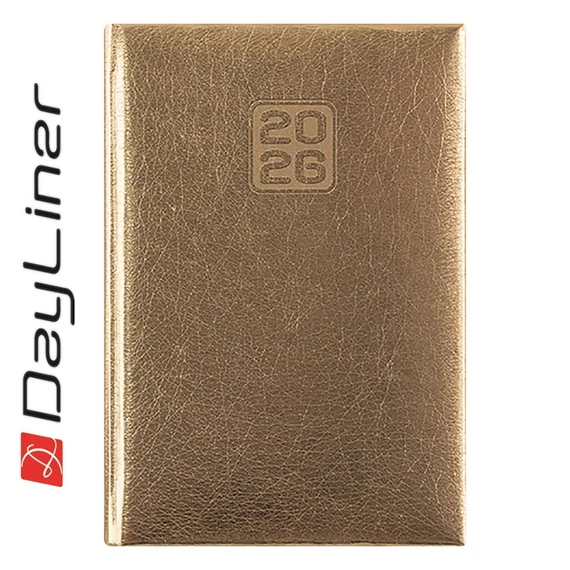 Határidőnapló Mirror A5 heti, fehér lapokkal arany Dayliner 2026. Határidőnapló Mirror A5 heti, fehér lapokkal arany Dayliner 2026.