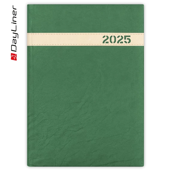 Határidőnapló The Boss A5 napi, fehér lapokkal zöld Dayliner 2026.