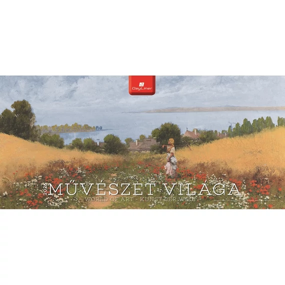 Képes asztali naptár Művészet 320 x 150 mm, fehér lapokkal fekvő fehér karton tartóval Dayliner 2026. Képes asztali naptár Művészet 320 x 150 mm, fehér lapokkal fekvő fehér karton tartóval Dayliner 2026.