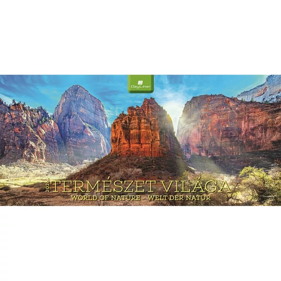 Képes asztali naptár Természet 320 x 150 mm, fehér lapokkal fekvő fehér karton tartóval Dayliner 2026. Képes asztali naptár Természet 320 x 150 mm, fehér lapokkal fekvő fehér karton tartóval Dayliner 2026.