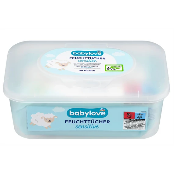 Nedves törlőkendő 80 lap/doboz Baby love_sensitive