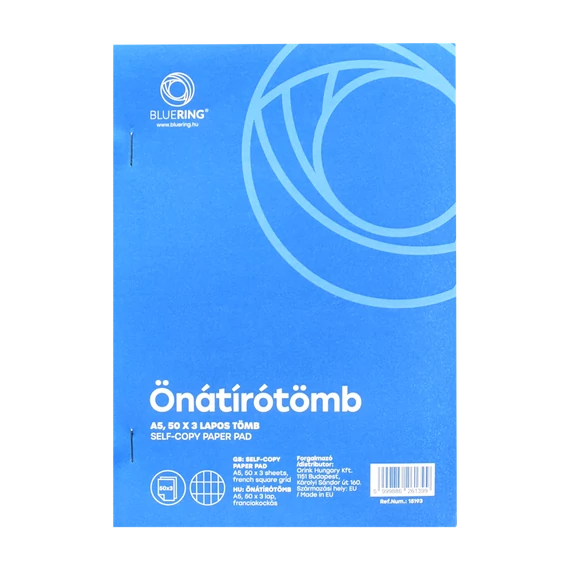 Önátírótömb A5, 50x3lapos franciakockás Bluering®