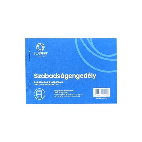 Szabadságengedély A6 50x2lapos B.18-49/V Bluering®