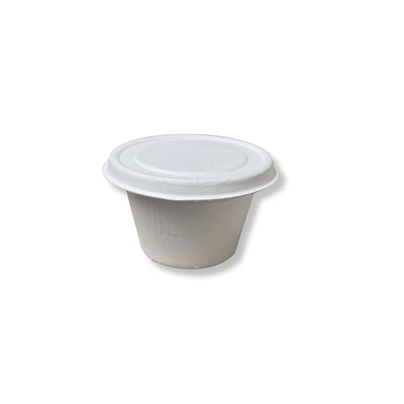 Szószos - öntetes tál alj, 100ml komposztálható cukornád 50 db/csomag