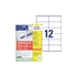 Kép 1/3 - Etikett címke, 105x48mm, univerzális, 65 lap, 12 címke/lap Avery, fehér