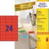 Kép 2/4 - Etikett címke, 70 x37mm, univerzális, 24 címke/ív, 100 ív/doboz, Avery piros