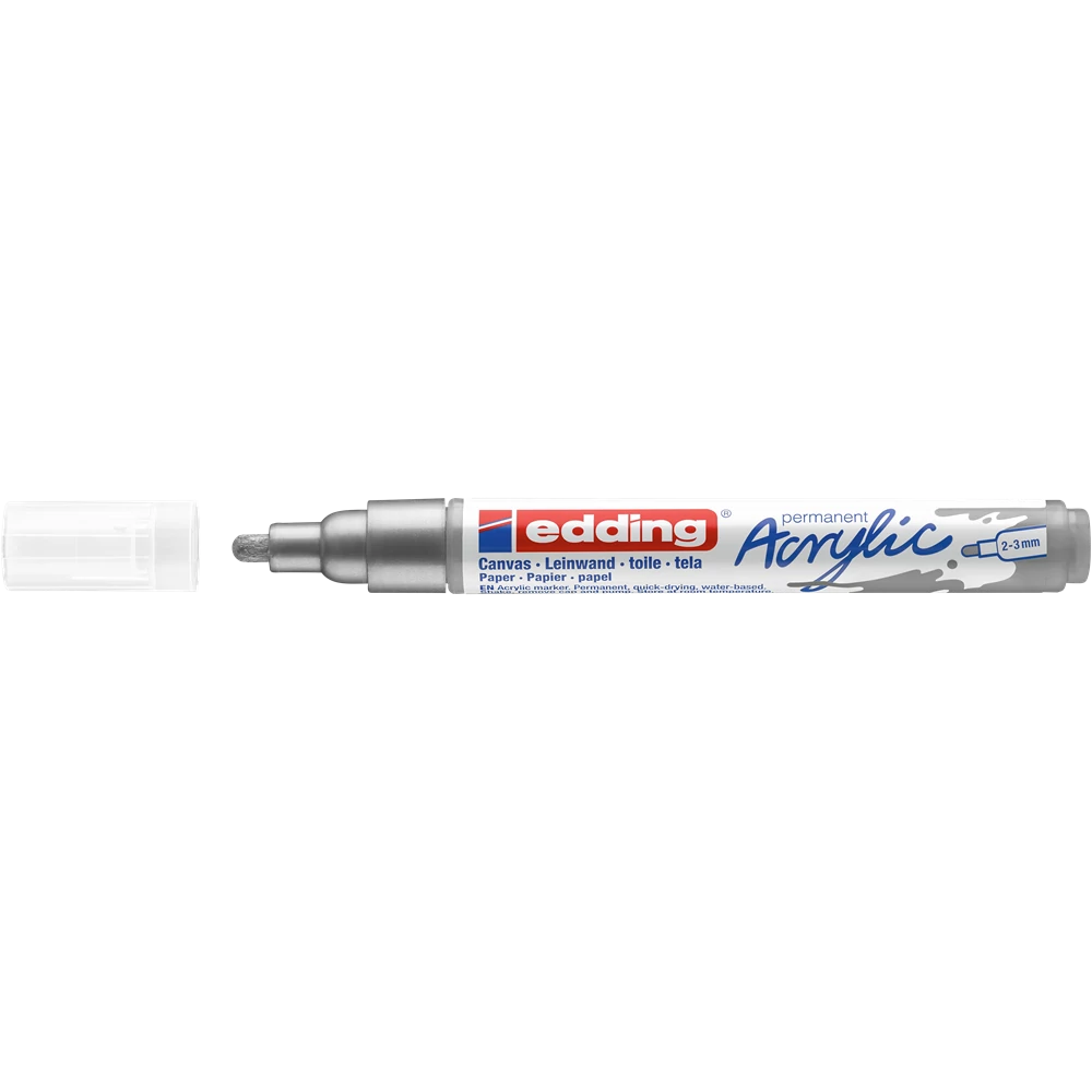 Akril marker 2-3mm, Edding 5100 ezüst