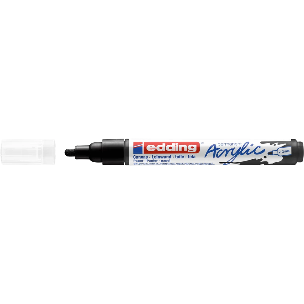 Akril marker 2-3mm, Edding 5100 fekete