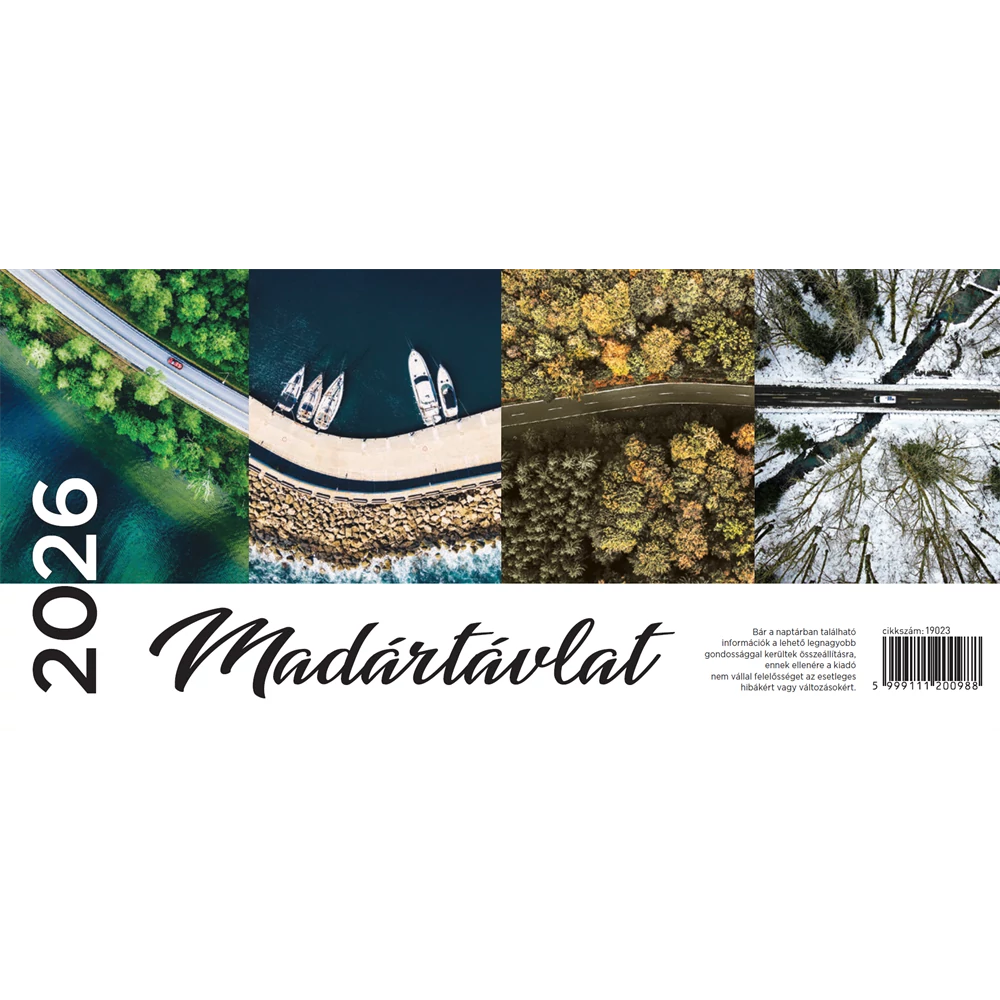 Asztali naptár képes, 325mmx155mm, álló tartóval 2026.