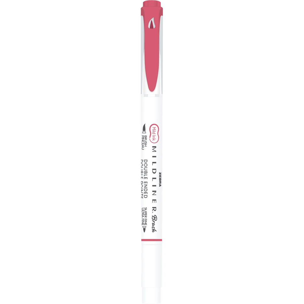 Ecsettol kétvégű Zebra Mildliner Cool & Refined, piros